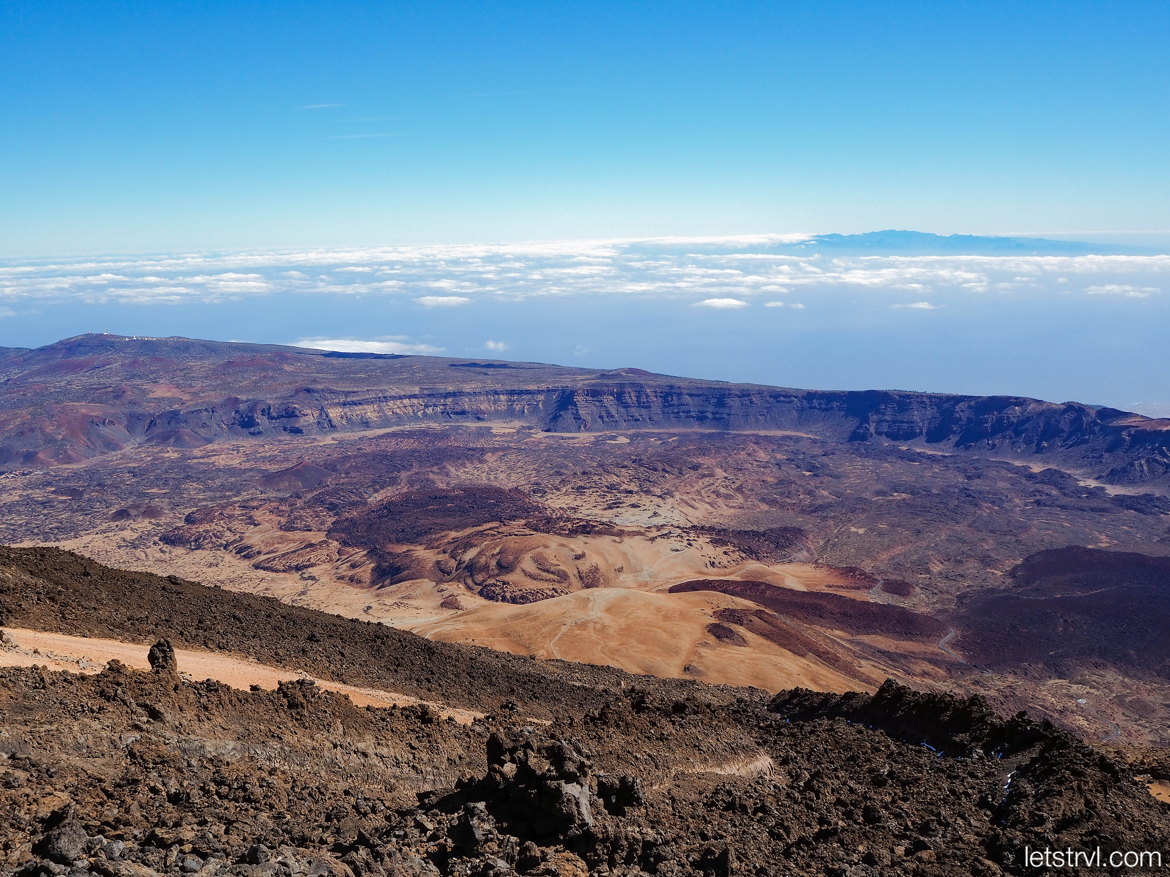 Вид со смотровой площадки канатной станции на Тейде