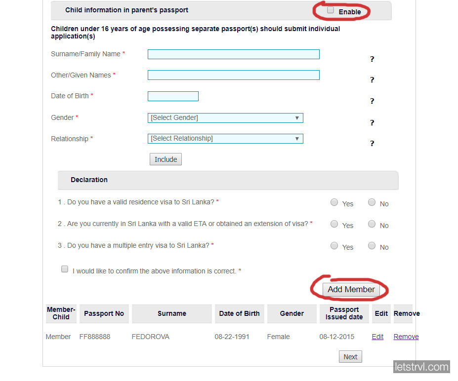 Оформление ETA Шри Ланка
