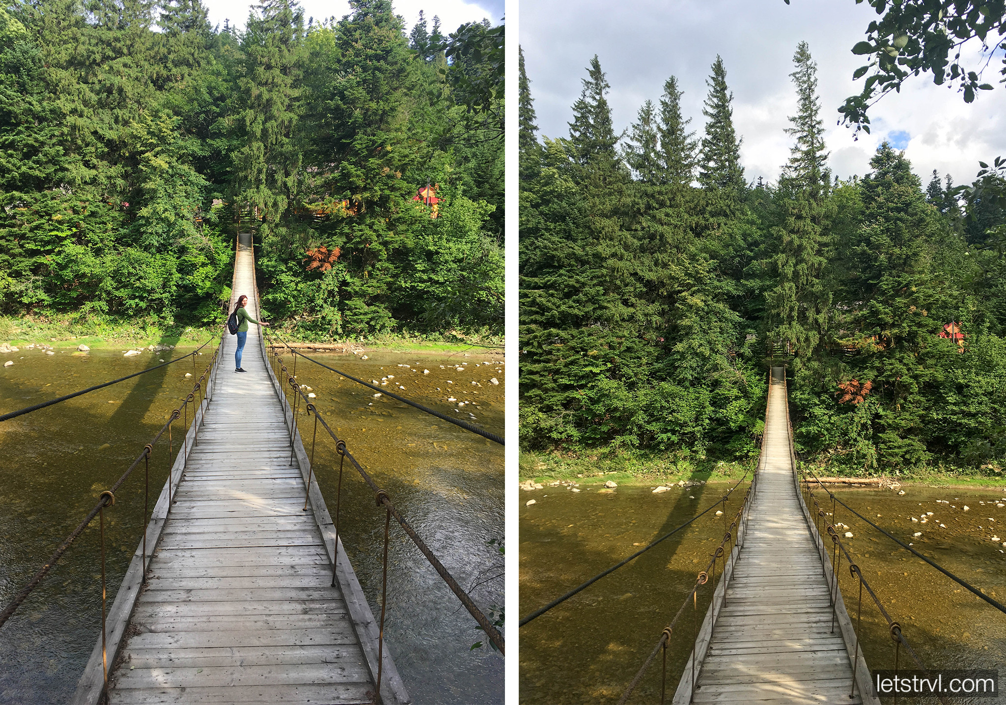 Подвесной мост через Прут в Микуличине