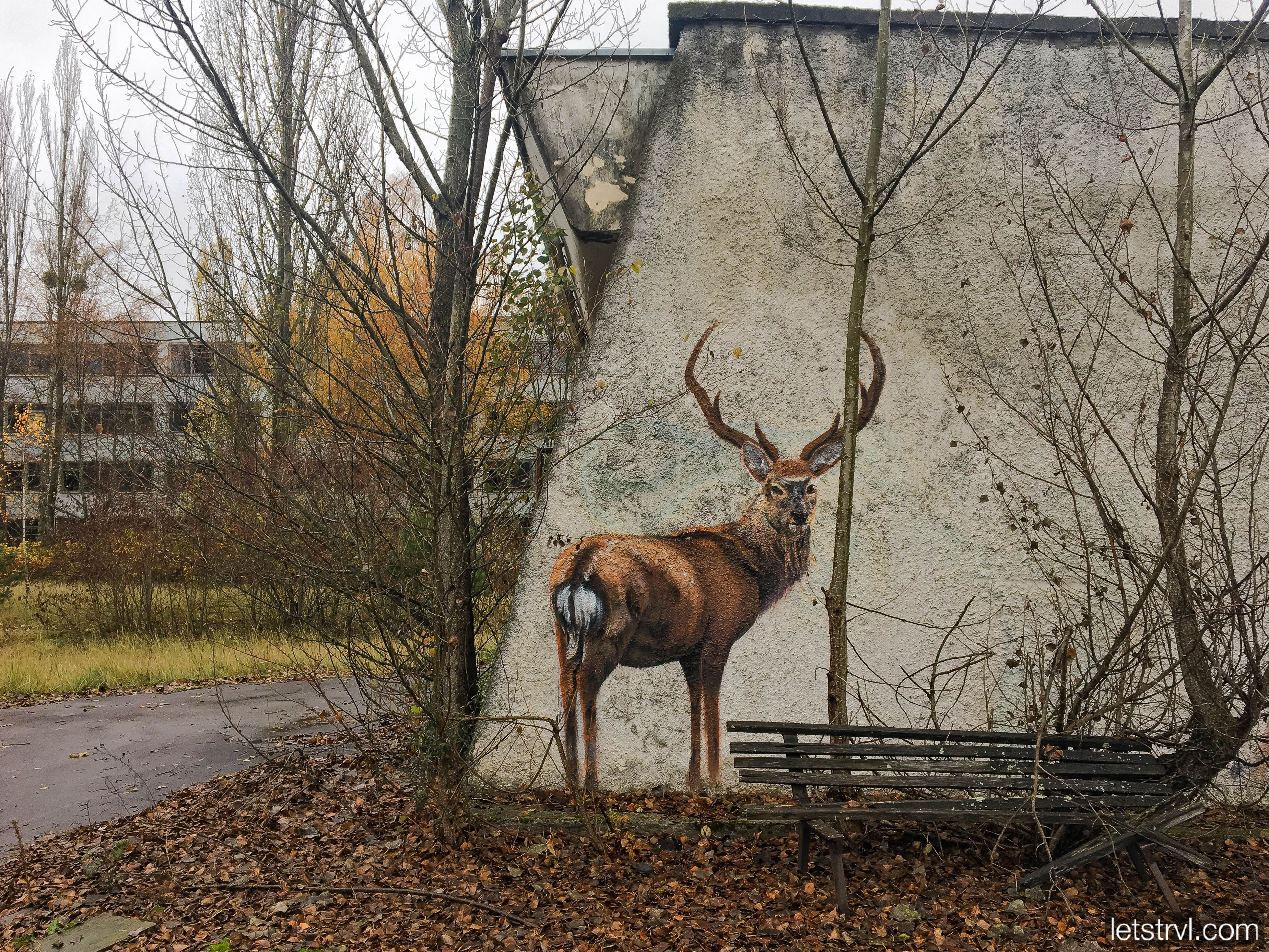 Рисунок на стенах в Припяти