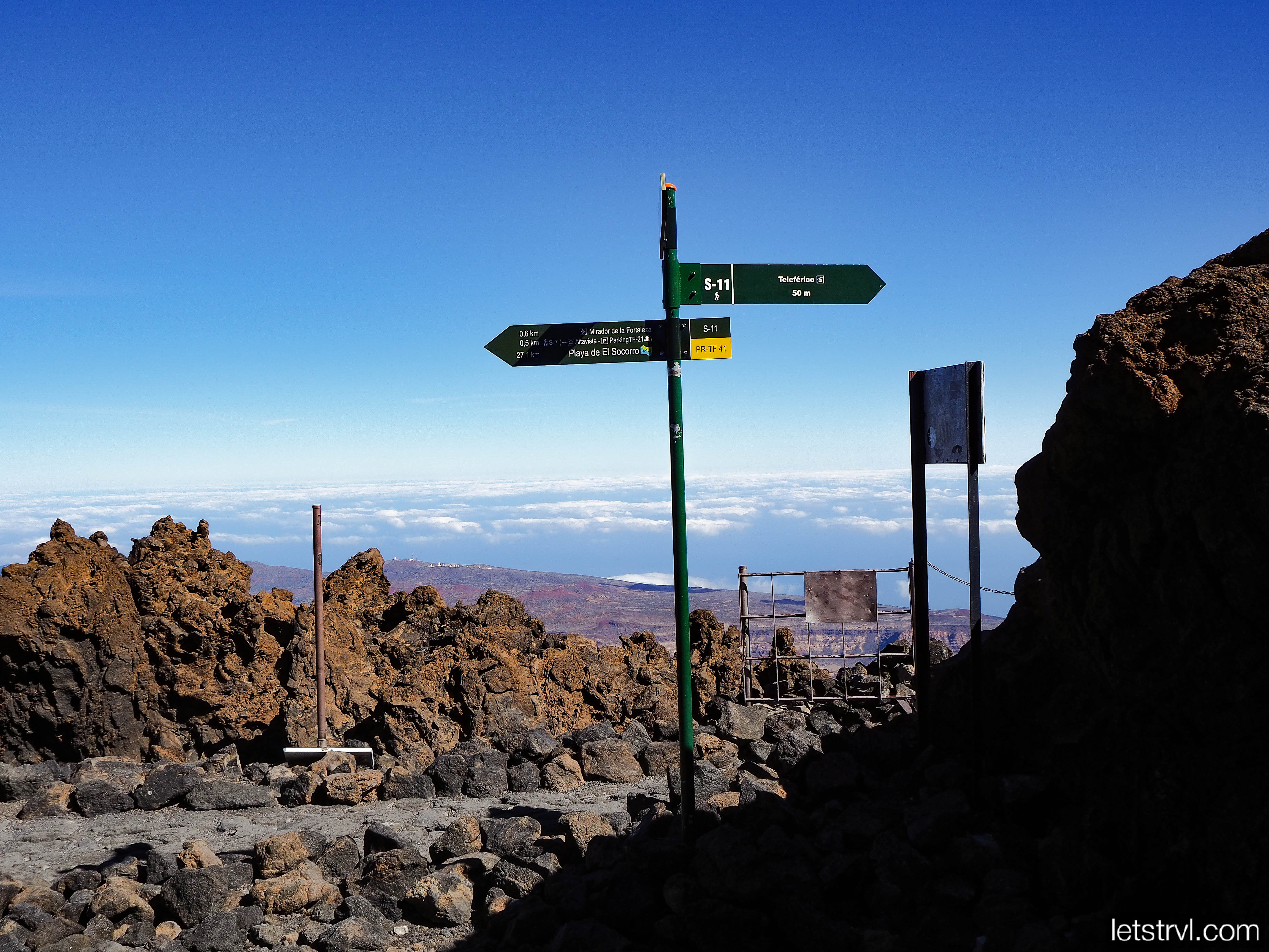 Указатели на пропускном пункте к пику Тейде